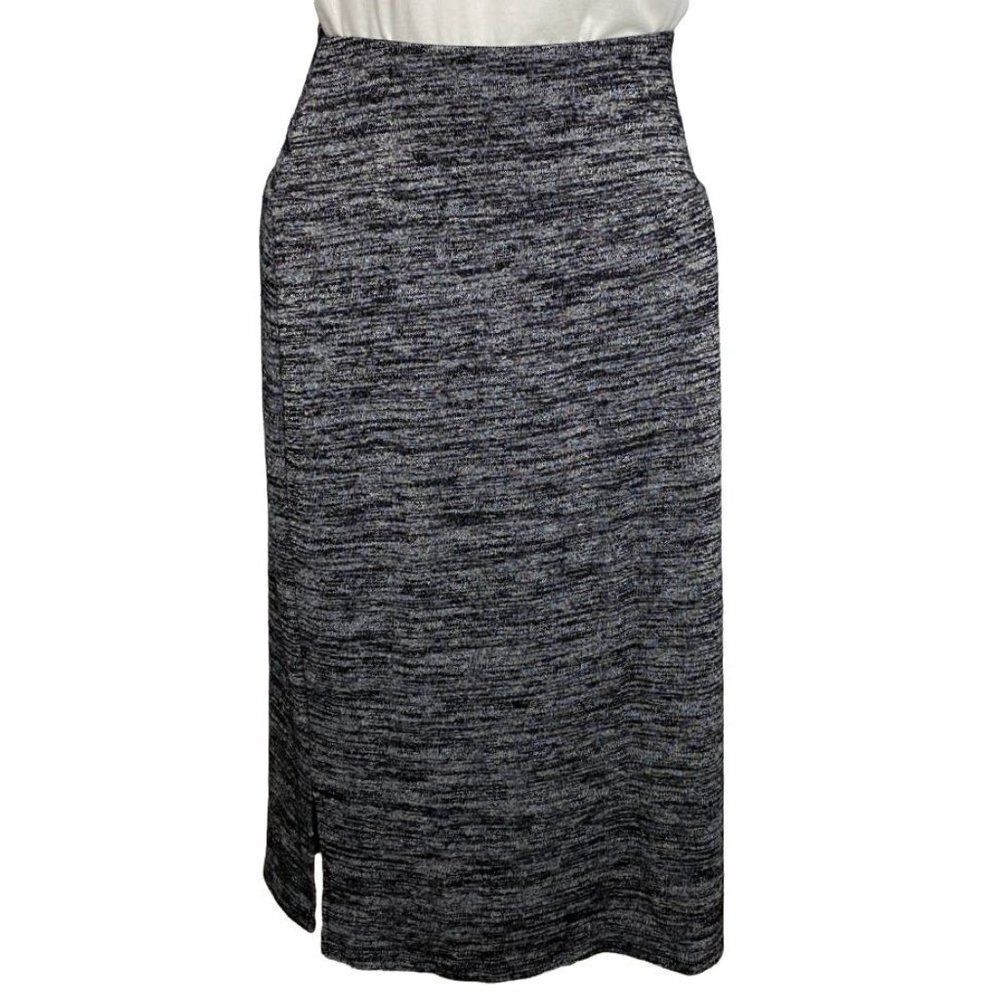 Apt 9 Black White Marled Knit Wide Band Straight Midi Skirt sz Small